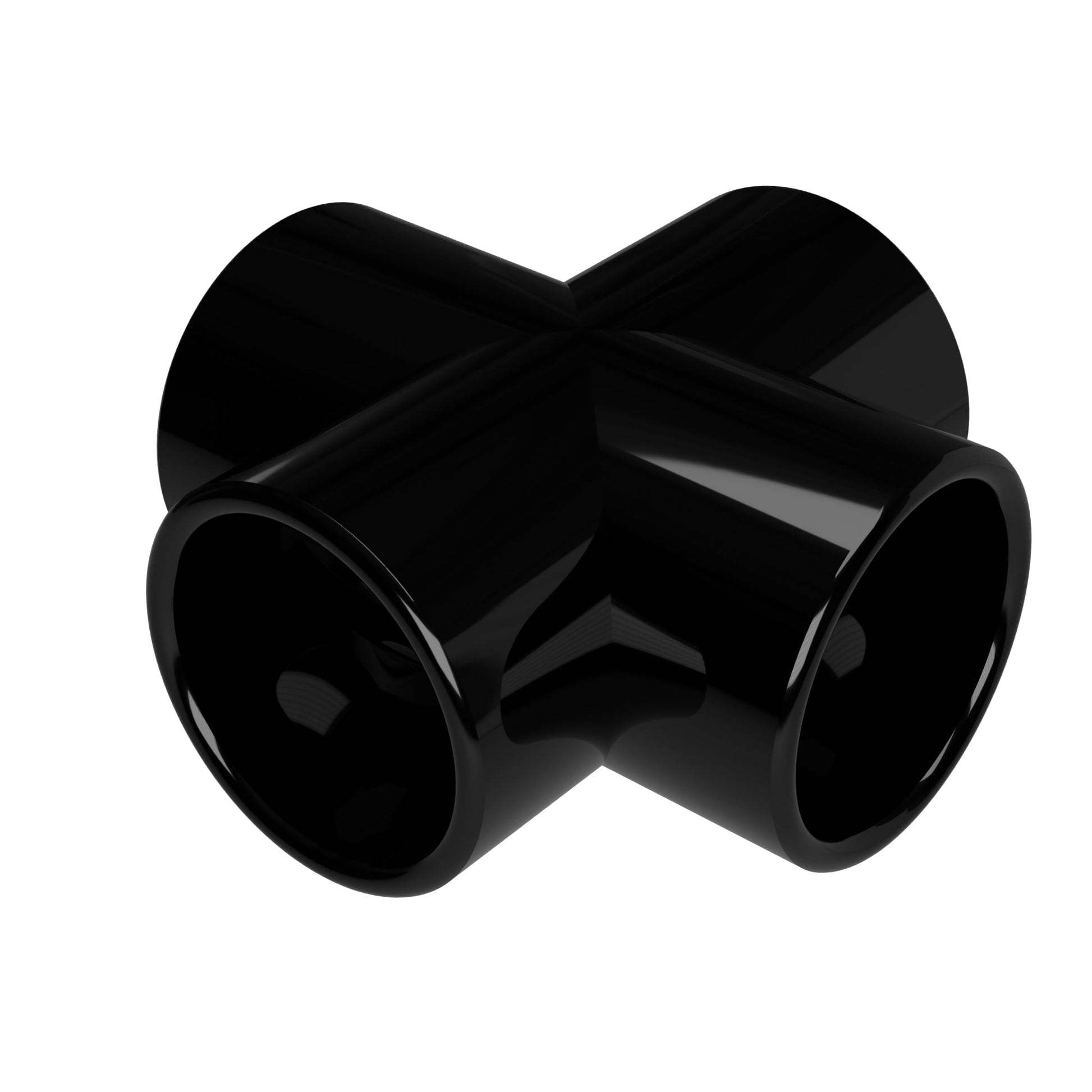 2 in. Furniture Grade PVC Cross Fitting - Black - FORMUFIT