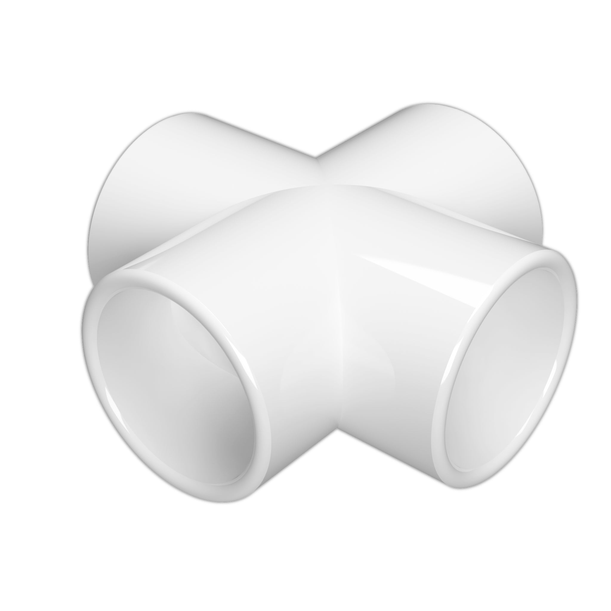 2 in. Furniture Grade PVC Cross Fitting - White - FORMUFIT