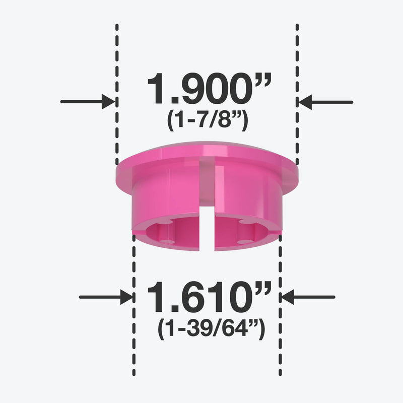 Load image into Gallery viewer, 1-1/2 in. Internal Furniture Grade PVC Dome Cap - Pink - FORMUFIT
