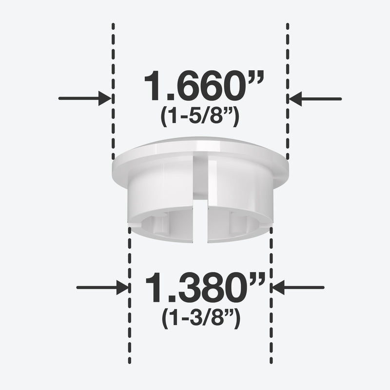 Load image into Gallery viewer, 1-1/4 in. Internal Furniture Grade PVC Dome Cap - White - FORMUFIT
