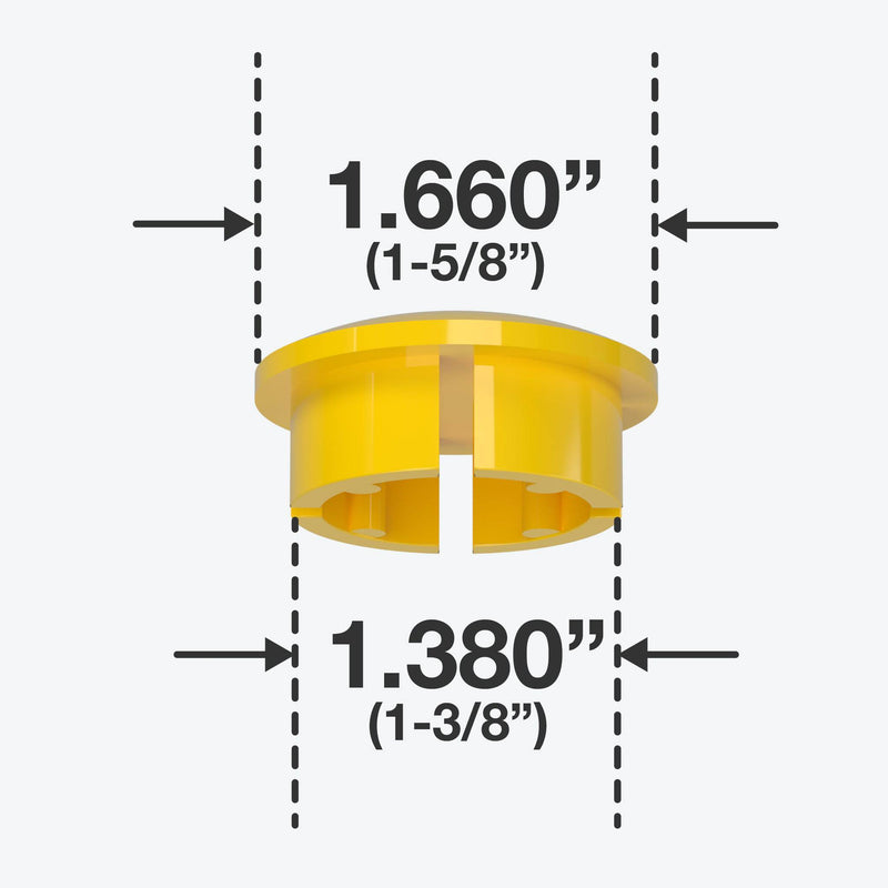 Load image into Gallery viewer, 1-1/4 in. Internal Furniture Grade PVC Dome Cap - Yellow - FORMUFIT
