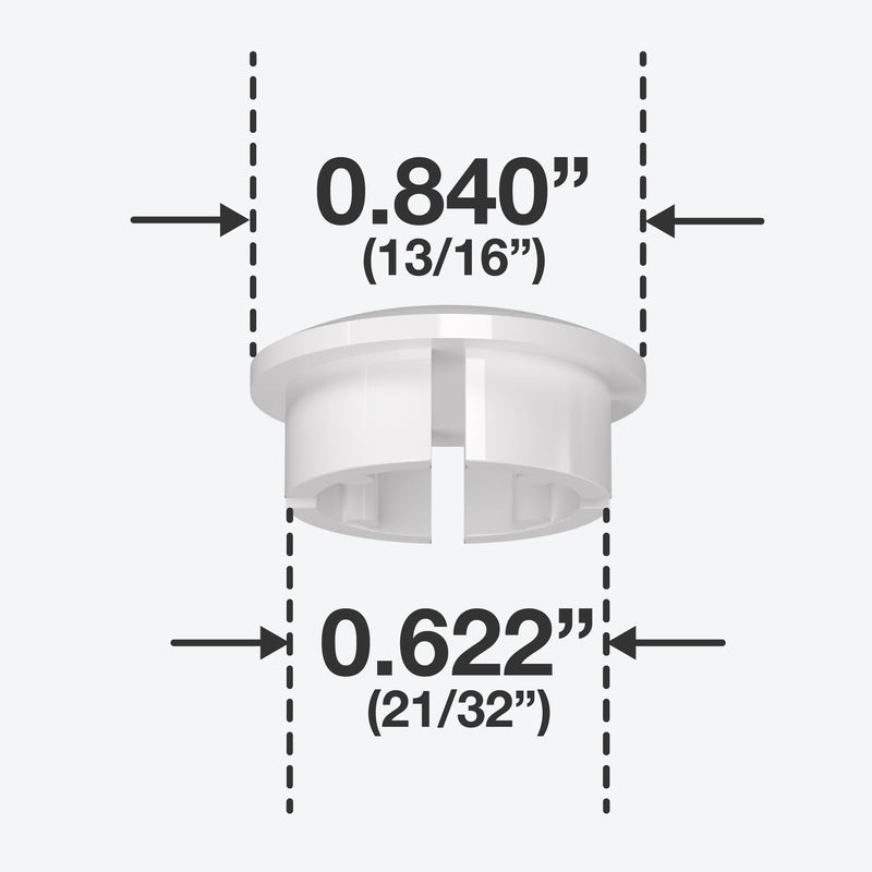 Load image into Gallery viewer, 1/2 in. Internal Furniture Grade PVC Dome Cap - White - FORMUFIT

