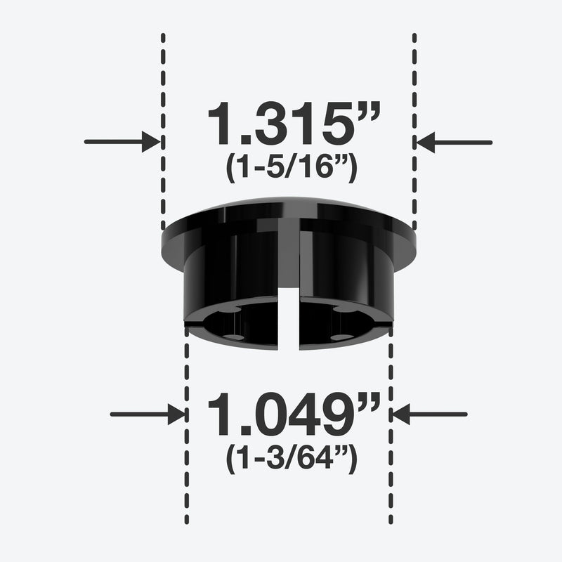 Load image into Gallery viewer, 1 in. Internal Furniture Grade PVC Dome Cap - Black - FORMUFIT
