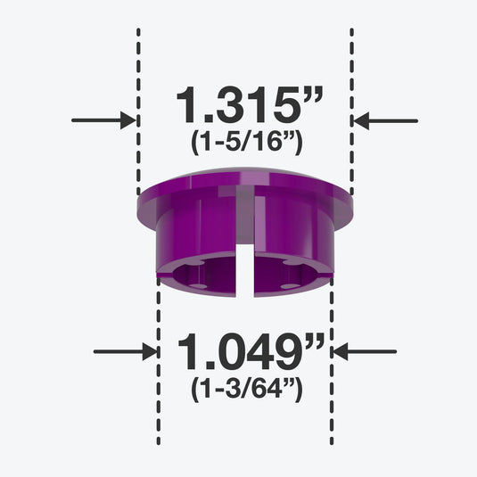 1 in. Internal Furniture Grade PVC Dome Cap - Purple - FORMUFIT