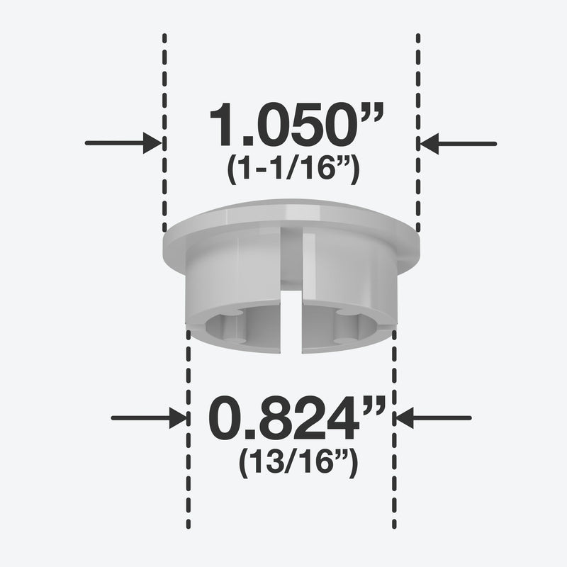 Load image into Gallery viewer, 3/4 in. Internal Furniture Grade PVC Dome Cap - Gray - FORMUFIT
