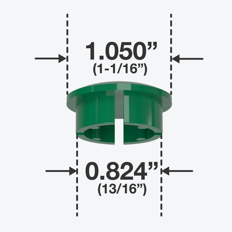 Load image into Gallery viewer, 3/4 in. Internal Furniture Grade PVC Dome Cap - Green - FORMUFIT
