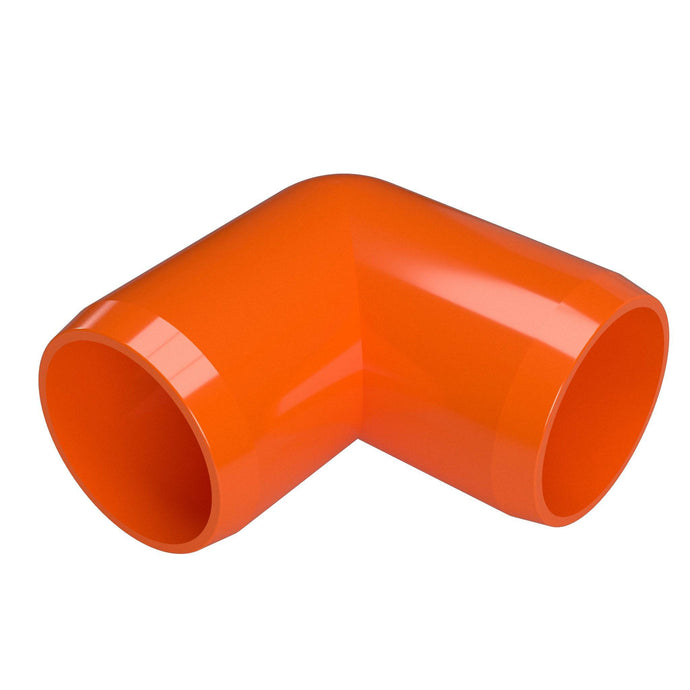 1-1/2 in. 90 Degree Furniture Grade PVC Elbow Fitting - Orange - FORMUFIT