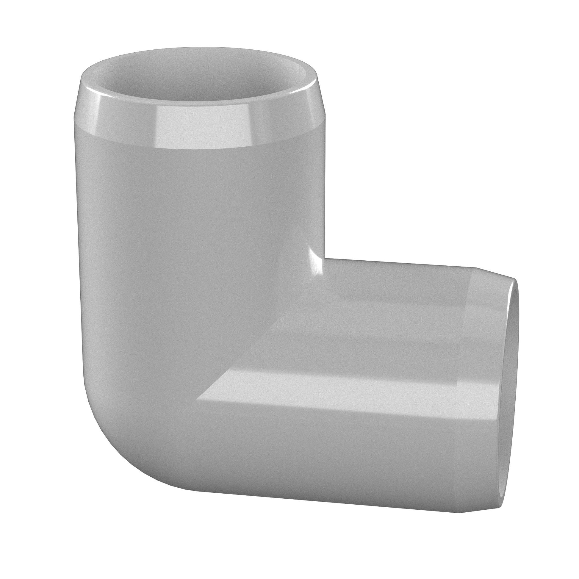 1-1/4 in. 90 Degree Furniture Grade PVC Elbow Fitting - Gray - FORMUFIT