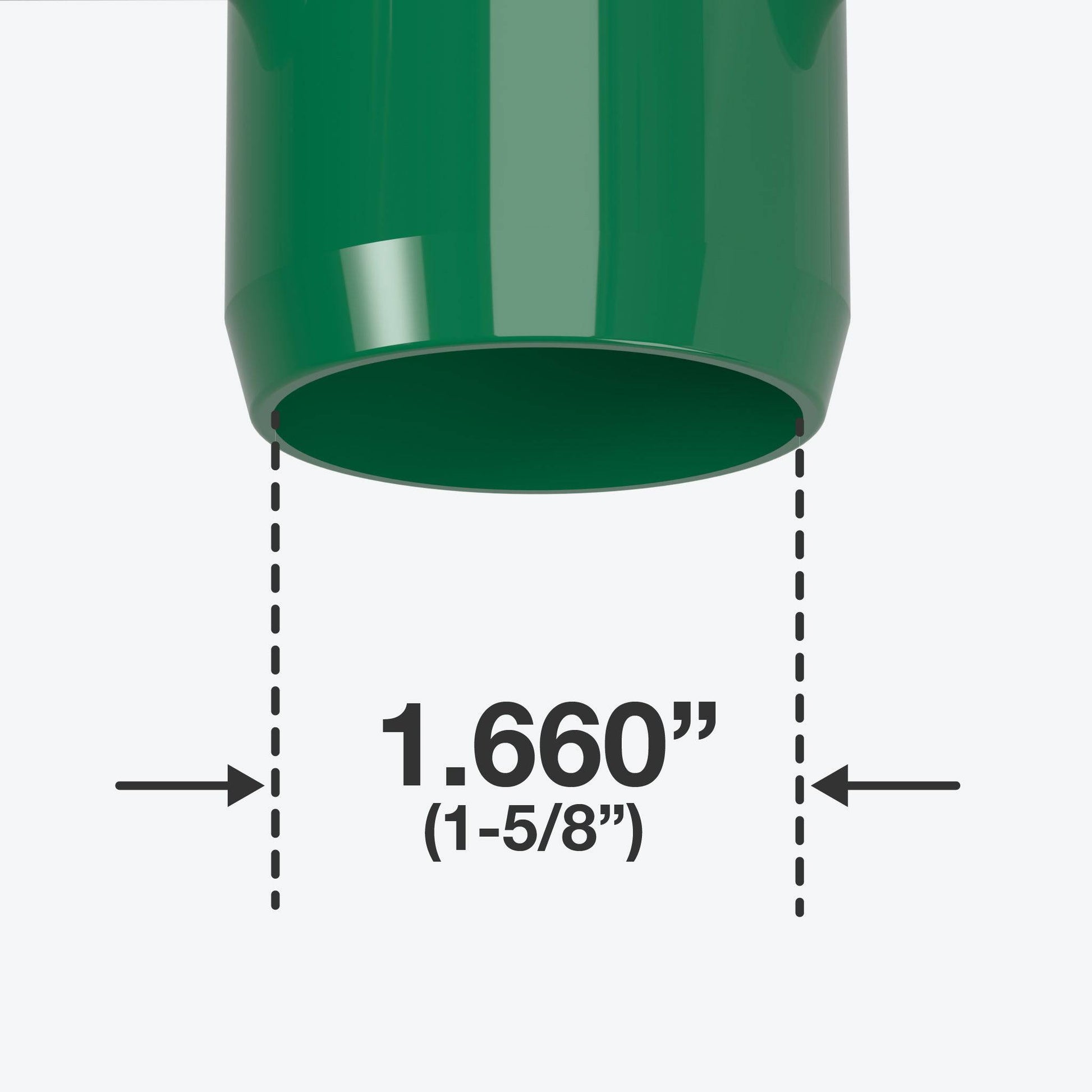 1-1/4 in. 90 Degree Furniture Grade PVC Elbow Fitting - Green - FORMUFIT