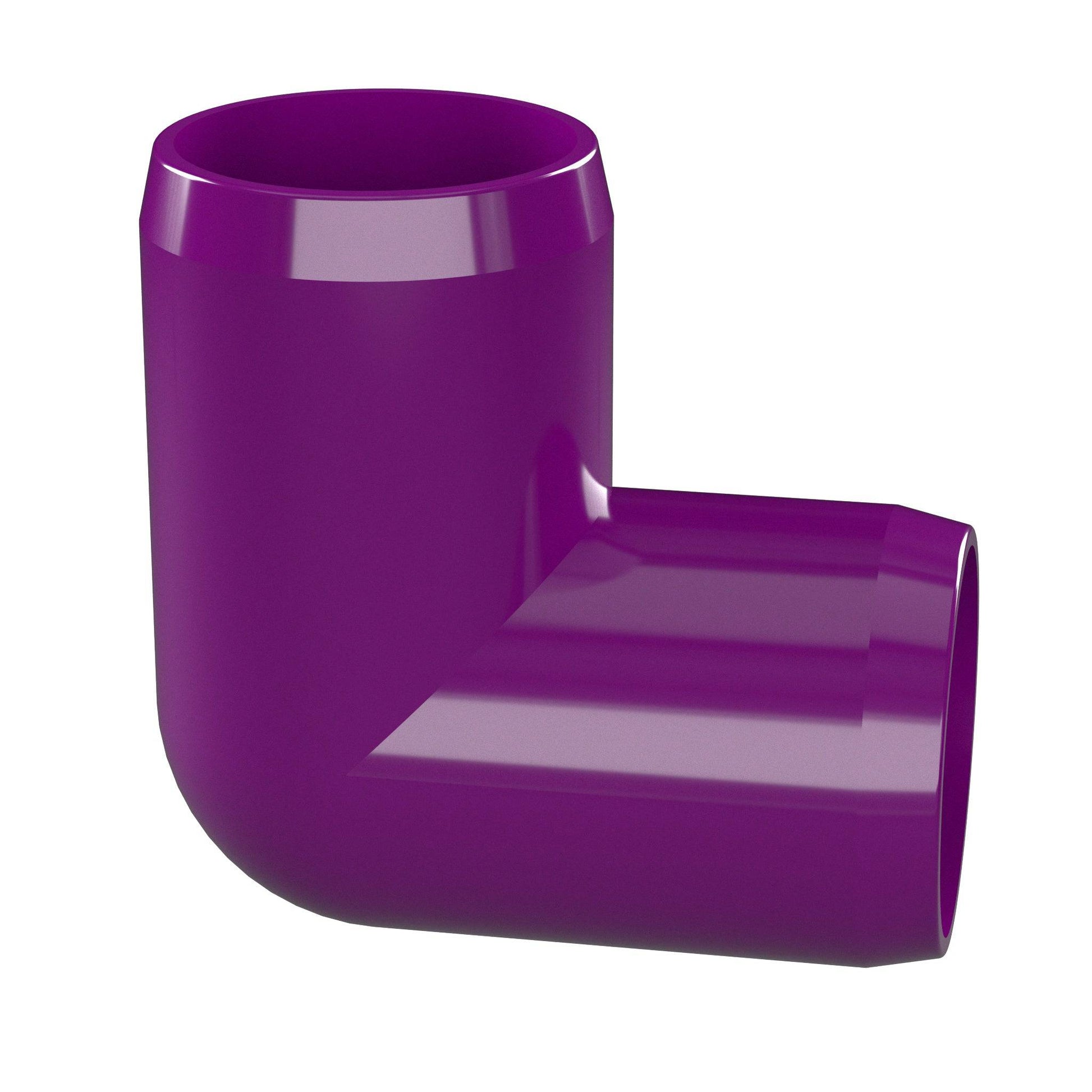 1-1/4 in. 90 Degree Furniture Grade PVC Elbow Fitting - Purple - FORMUFIT