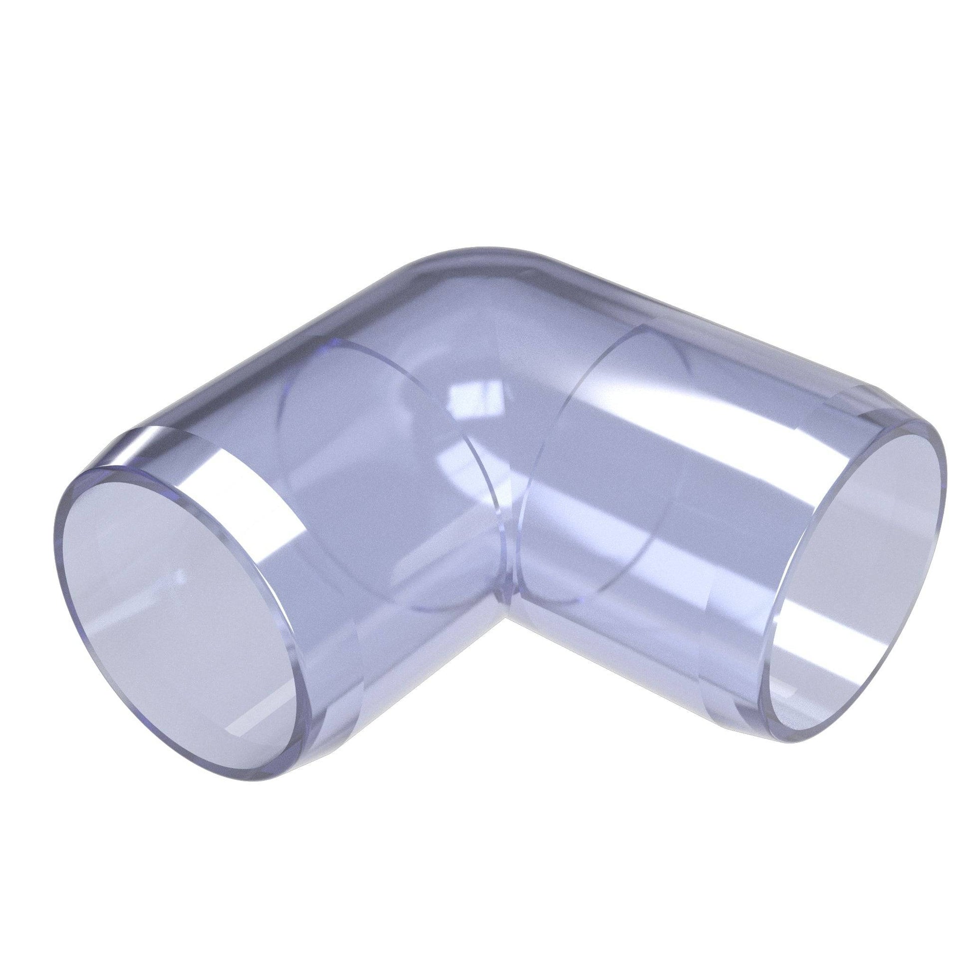 1/2 in. 90 Degree Furniture Grade PVC Elbow Fitting - Clear - FORMUFIT