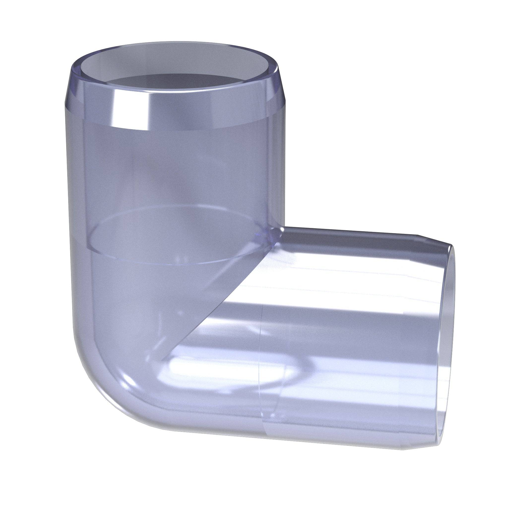 1/2 in. 90 Degree Furniture Grade PVC Elbow Fitting - Clear - FORMUFIT