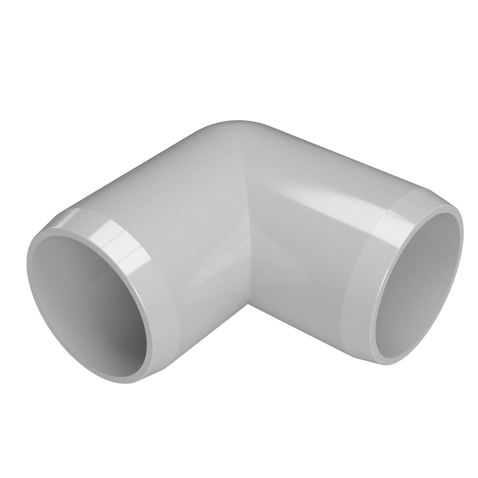 1/2 in. 90 Degree Furniture Grade PVC Elbow Fitting - Gray - FORMUFIT