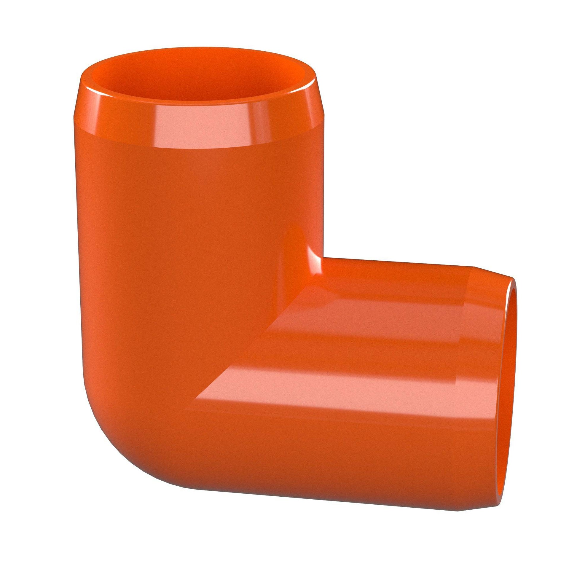 1/2 in. 90 Degree Furniture Grade PVC Elbow Fitting - Orange - FORMUFIT