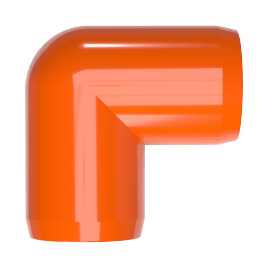 1 in. 90 Degree Furniture Grade PVC Elbow Fitting - Orange - FORMUFIT