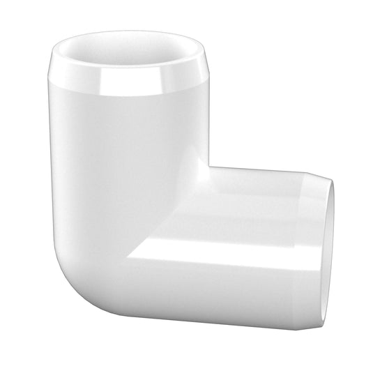 1 in. 90 Degree Furniture Grade PVC Elbow Fitting - White - FORMUFIT