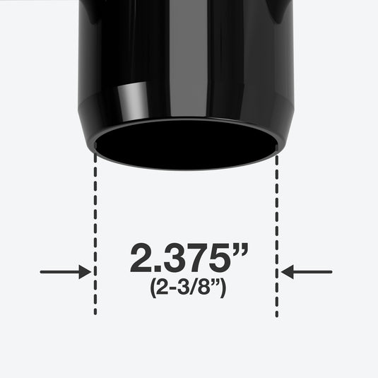 2 in. 90 Degree Furniture Grade PVC Elbow Fitting - Black - FORMUFIT