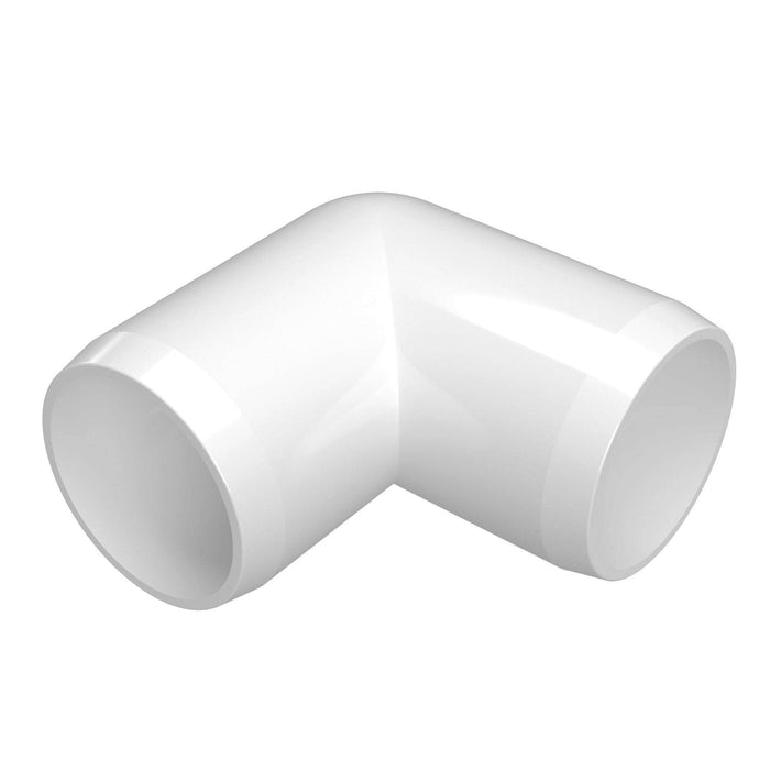 2 in. 90 Degree Furniture Grade PVC Elbow Fitting - White - FORMUFIT