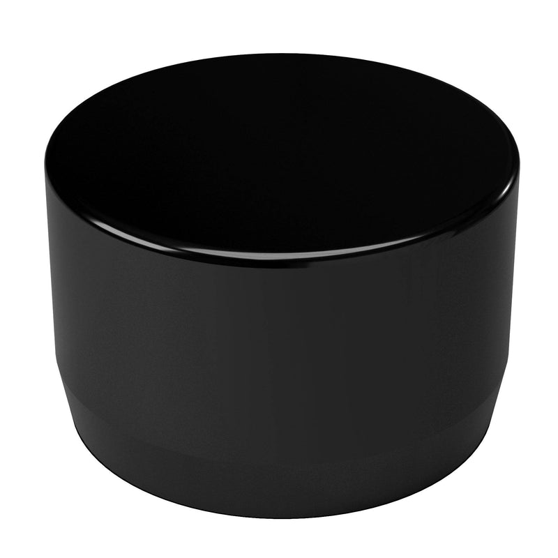 Load image into Gallery viewer, 1-1/2 in. External Flat Furniture Grade PVC End Cap - Black - FORMUFIT
