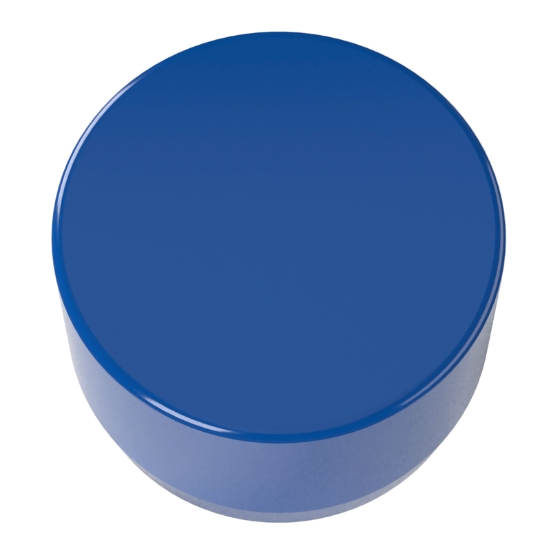 Load image into Gallery viewer, 1-1/2 in. External Flat Furniture Grade PVC End Cap - Blue - FORMUFIT
