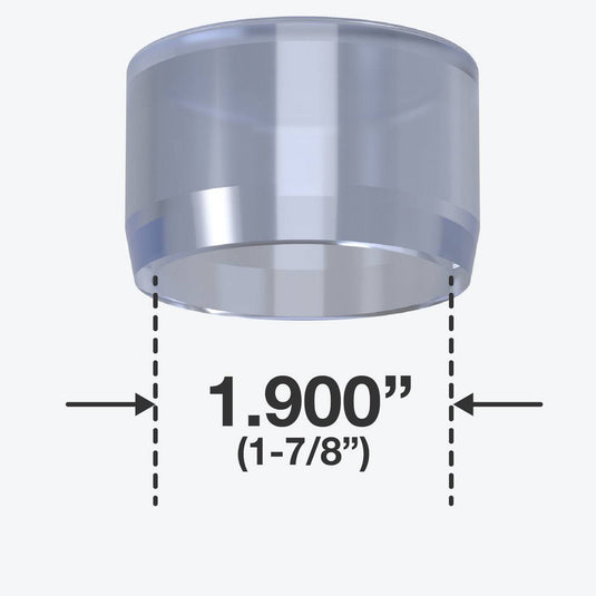 1-1/2 in. External Flat Furniture Grade PVC End Cap - Clear - FORMUFIT