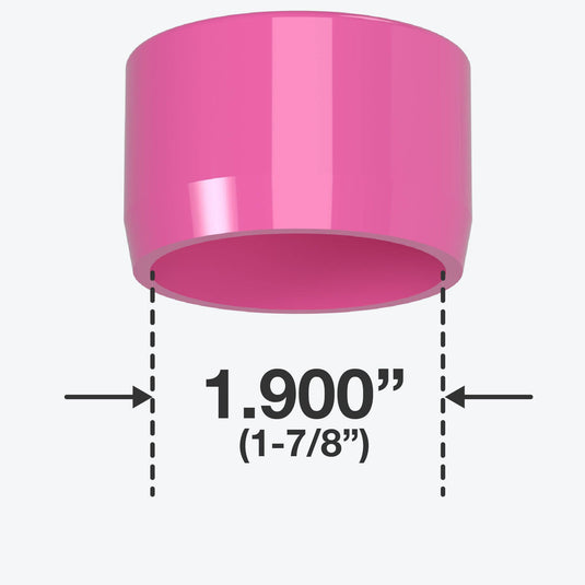 1-1/2 in. External Flat Furniture Grade PVC End Cap - Pink - FORMUFIT