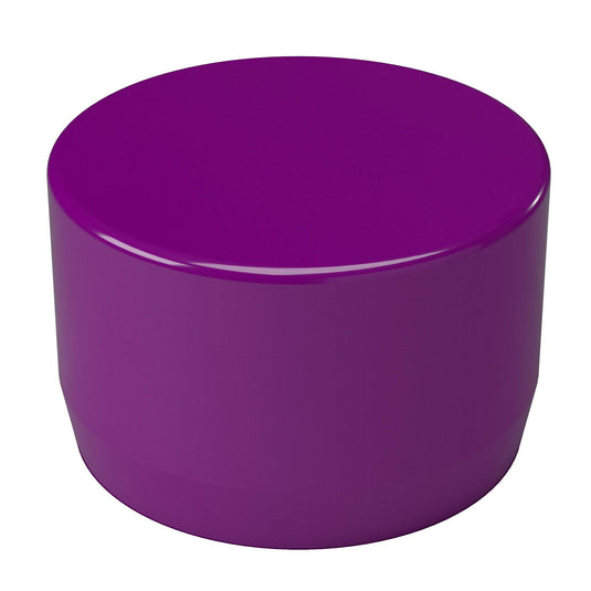 1-1/2 in. External Flat Furniture Grade PVC End Cap - Purple - FORMUFIT