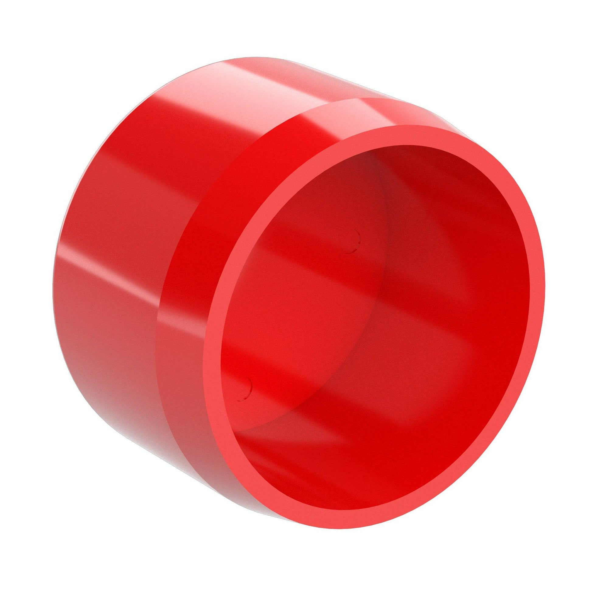 1-1/2 in. External Flat Furniture Grade PVC End Cap - Red - FORMUFIT