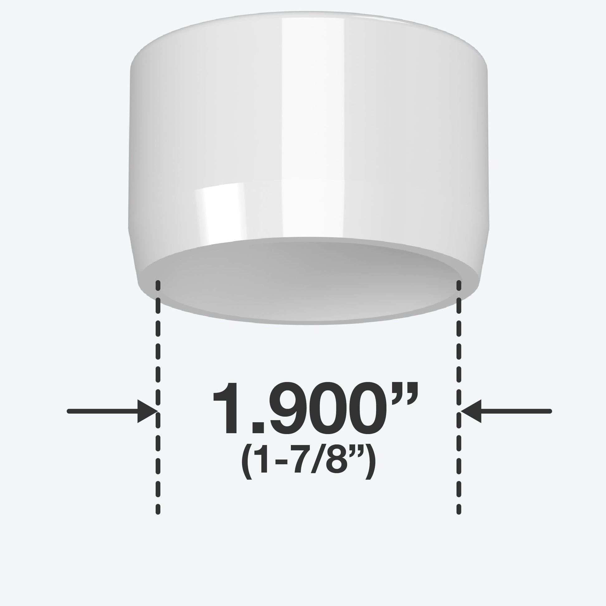 1-1/2 in. External Flat Furniture Grade PVC End Cap - White - FORMUFIT