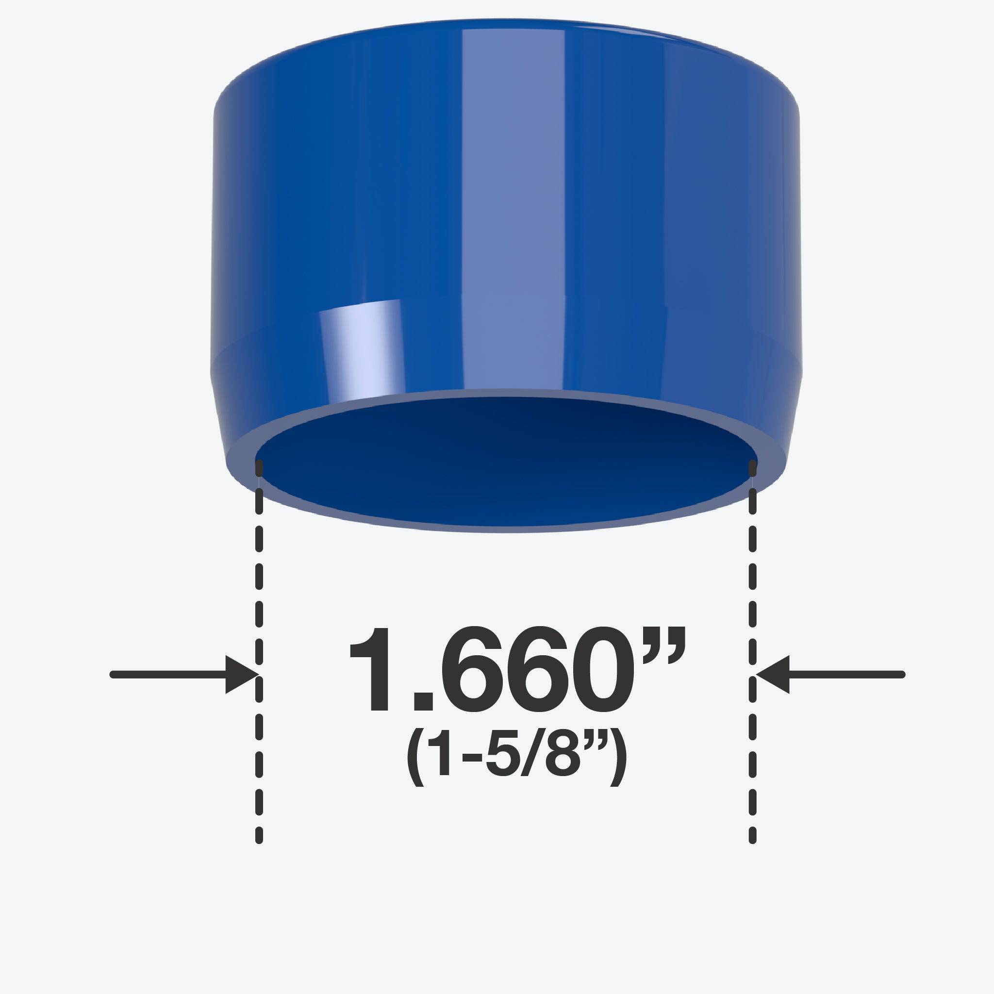 1-1/4 in. External Flat Furniture Grade PVC End Cap - Blue - FORMUFIT