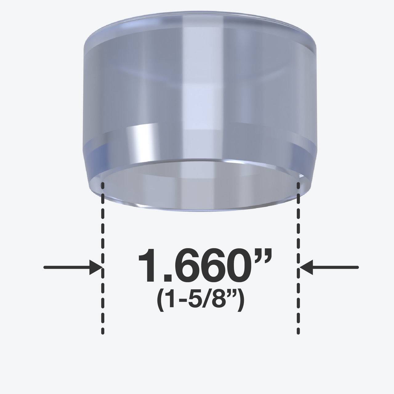 1-1/4 in. External Flat Furniture Grade PVC End Cap - Clear - FORMUFIT