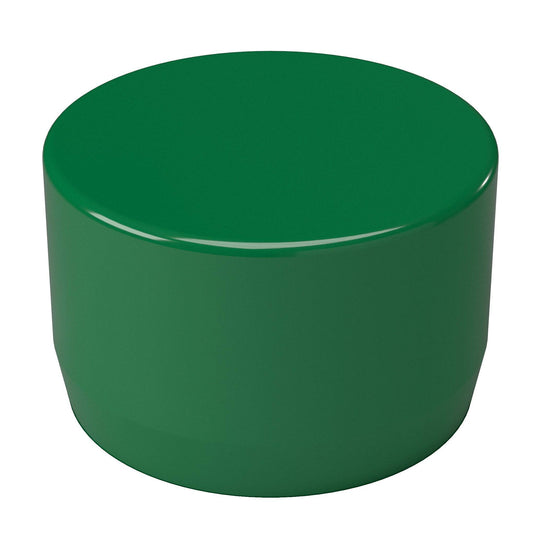 1-1/4 in. External Flat Furniture Grade PVC End Cap - Green - FORMUFIT