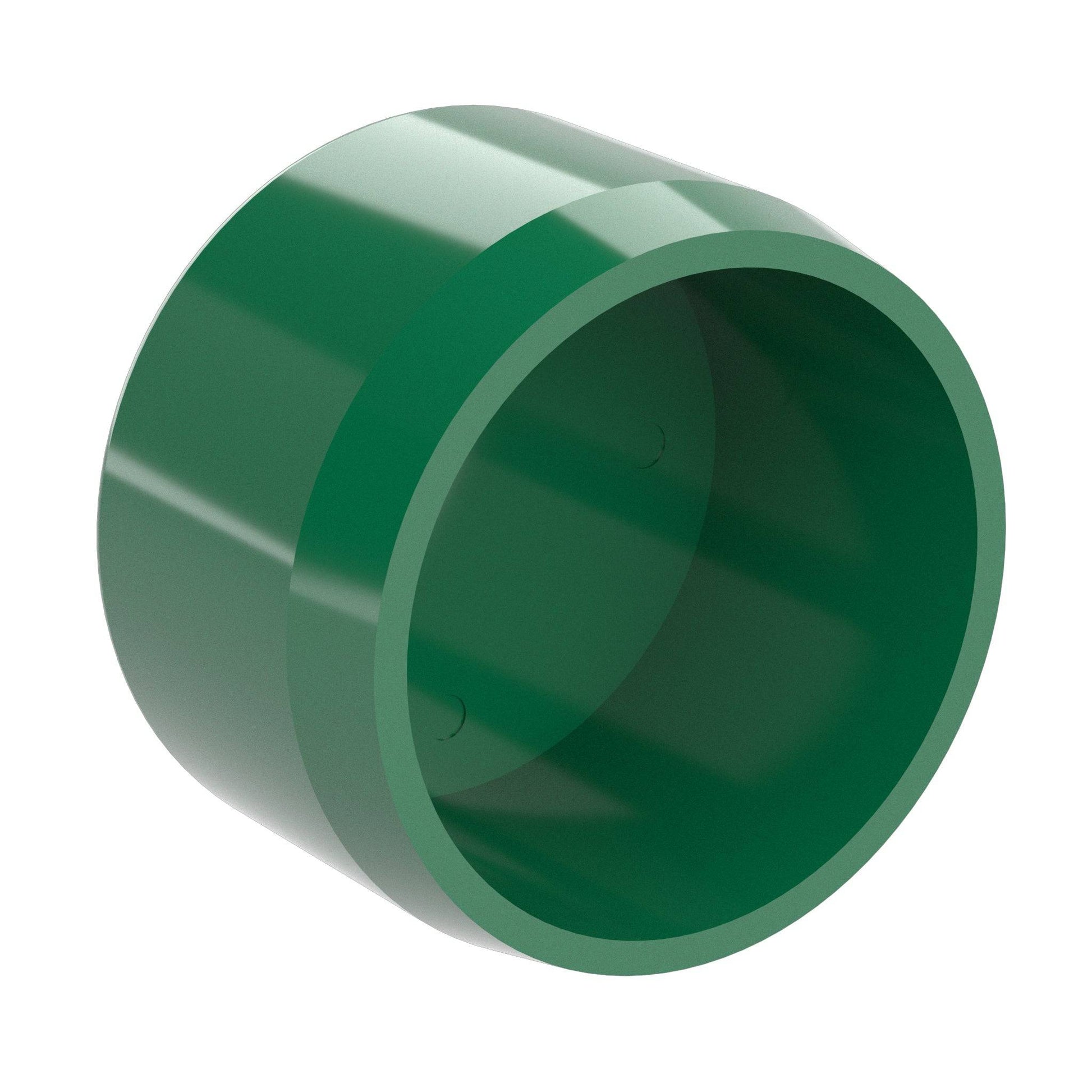 1-1/4 in. External Flat Furniture Grade PVC End Cap - Green - FORMUFIT