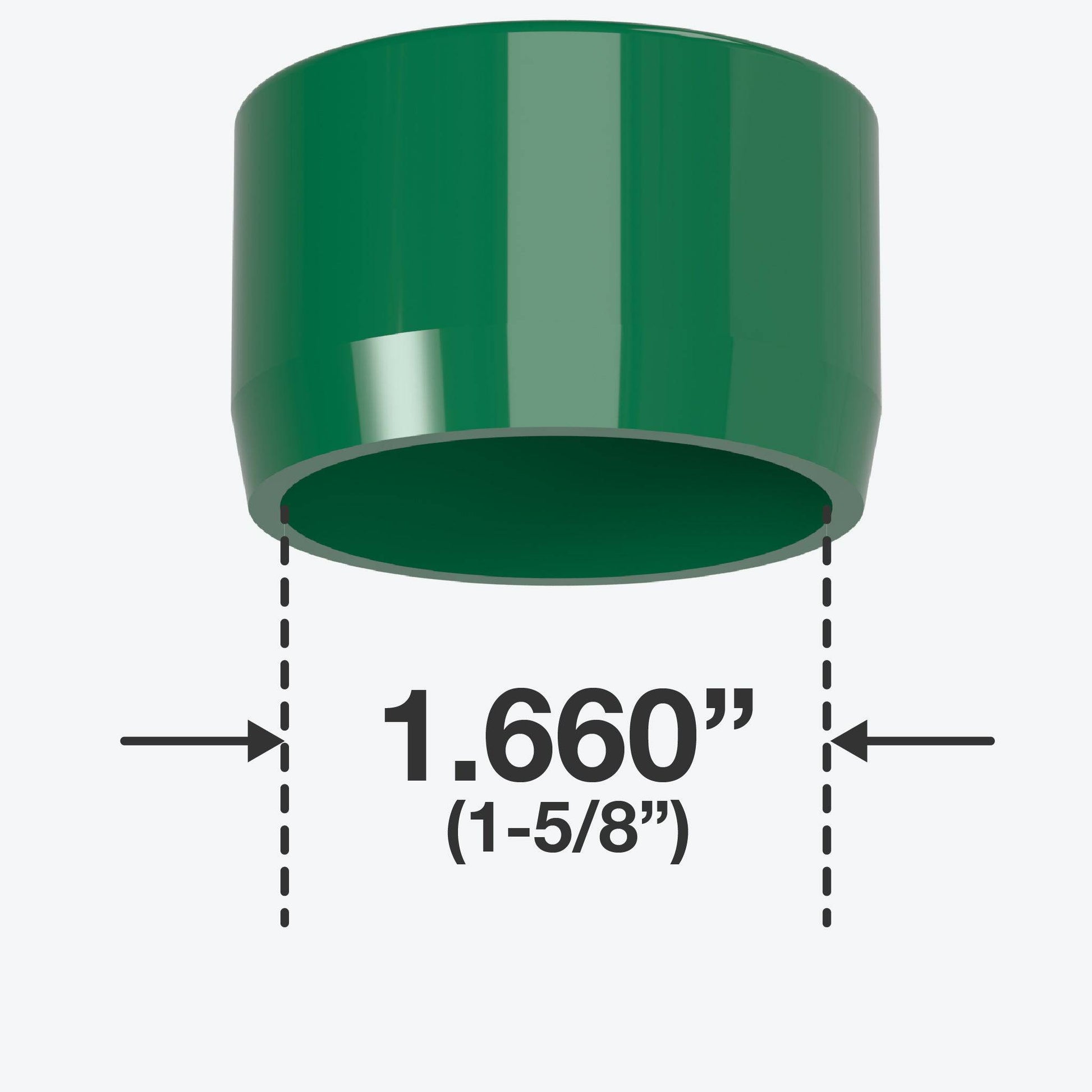 1-1/4 in. External Flat Furniture Grade PVC End Cap - Green - FORMUFIT