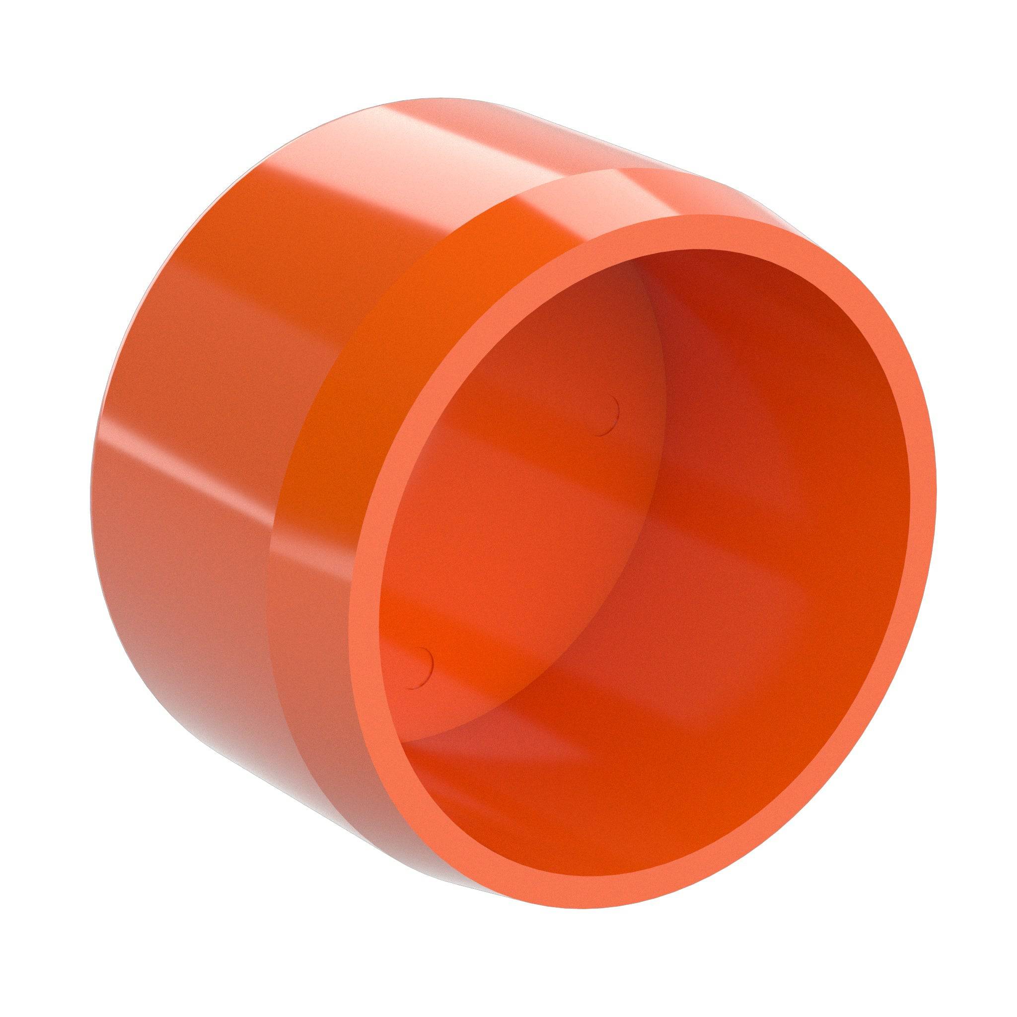 1-1/4 in. External Flat Furniture Grade PVC End Cap - Orange - FORMUFIT