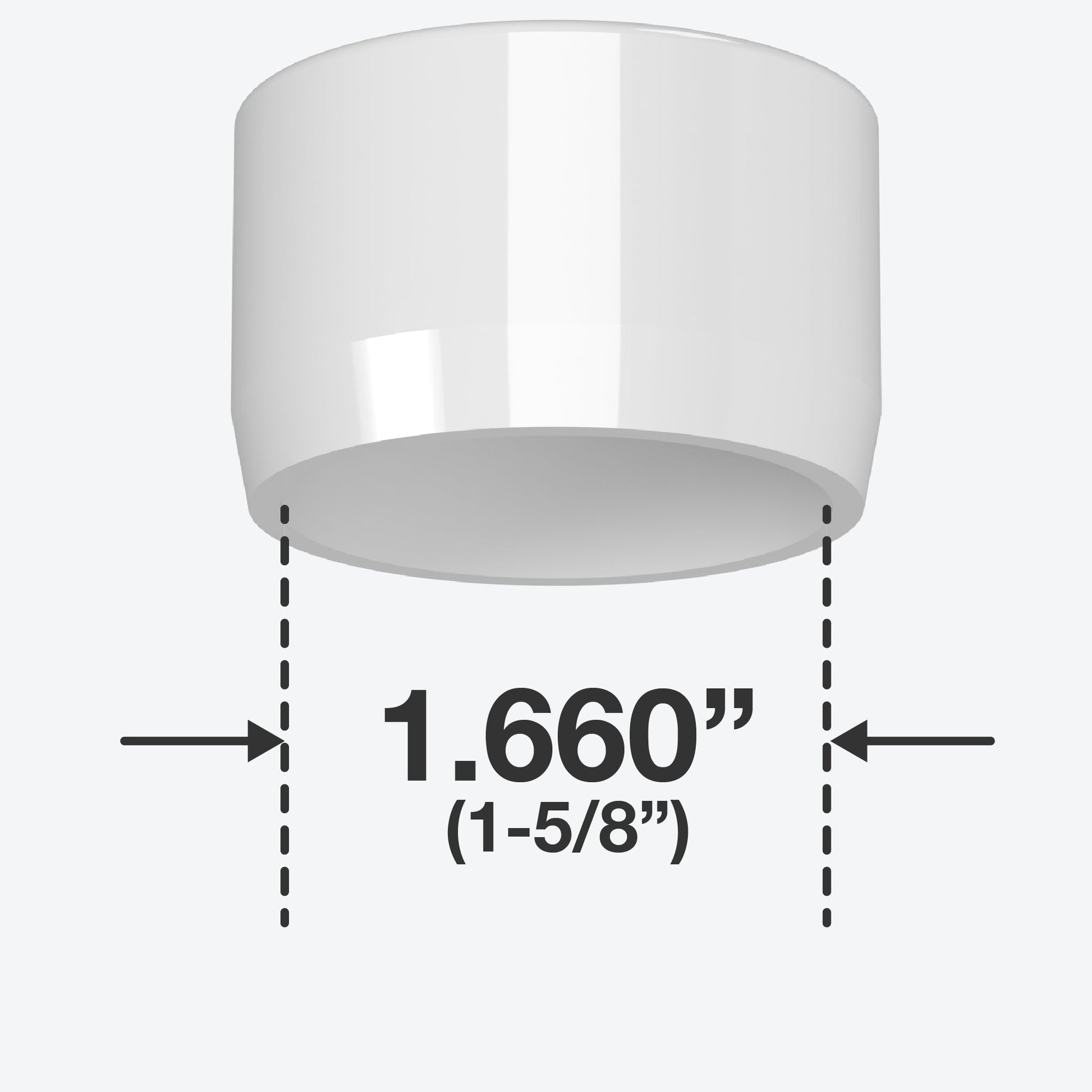 1-1/4 in. External Flat Furniture Grade PVC End Cap - White - FORMUFIT