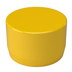 1-1/4 in. External Flat Furniture Grade PVC End Cap - Yellow - FORMUFIT