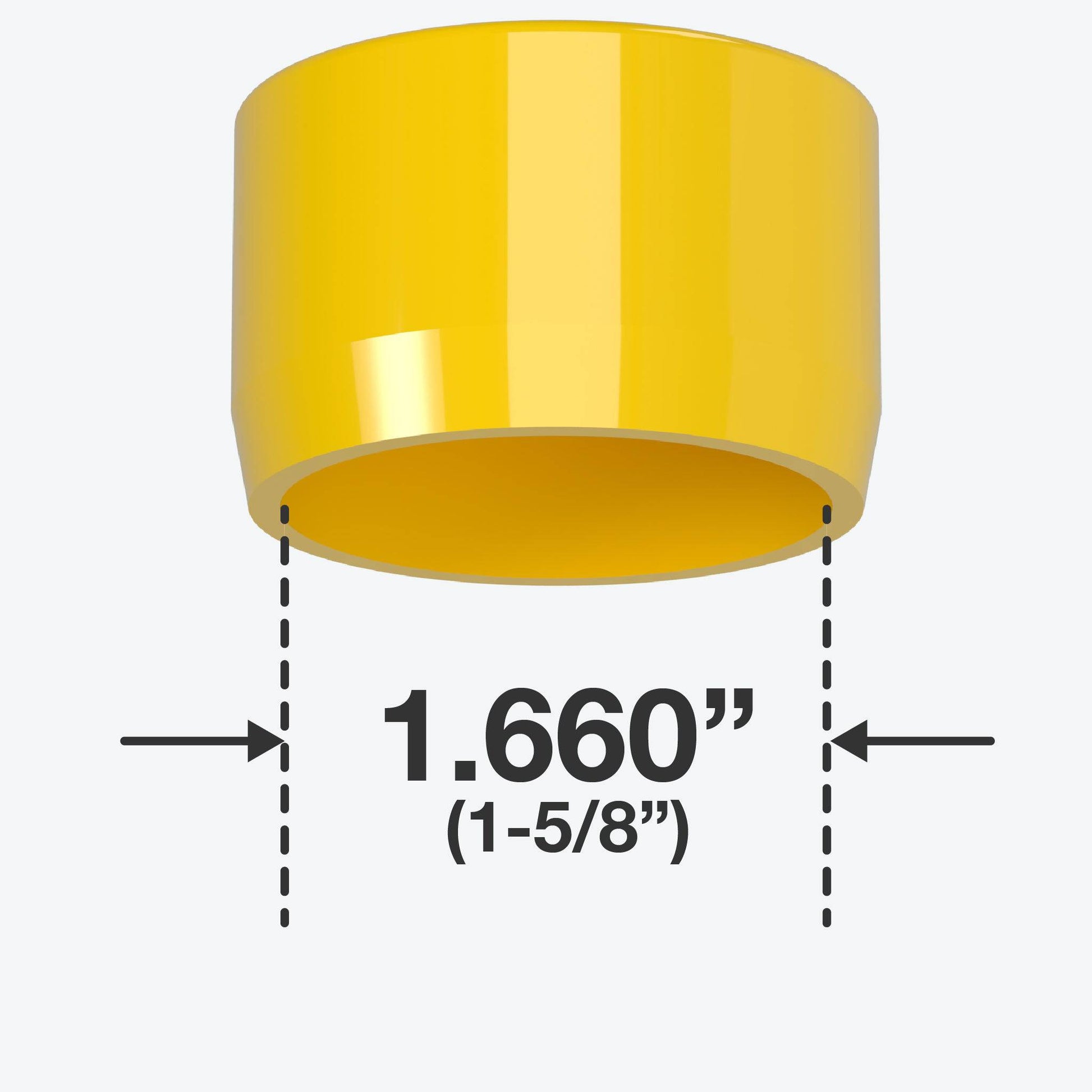 1-1/4 in. External Flat Furniture Grade PVC End Cap - Yellow - FORMUFIT