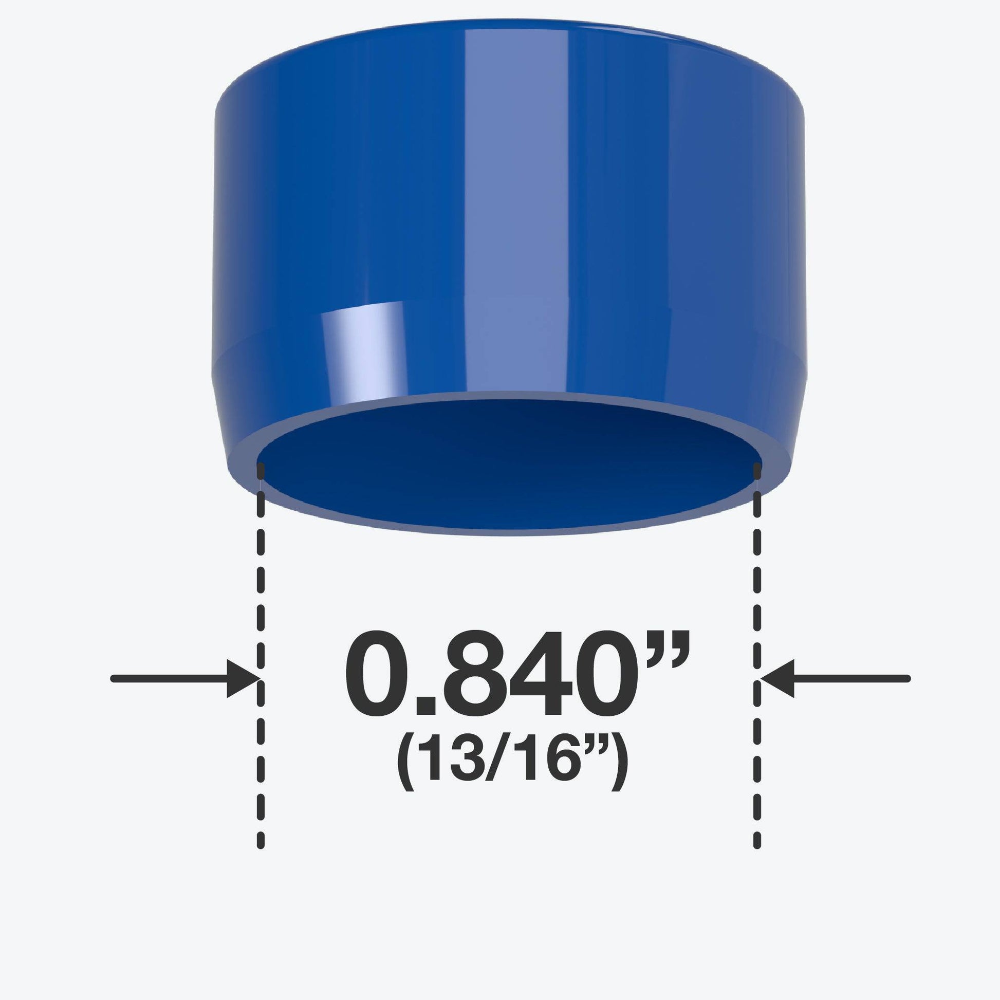 1/2 in. External Flat Furniture Grade PVC End Cap - Blue - FORMUFIT