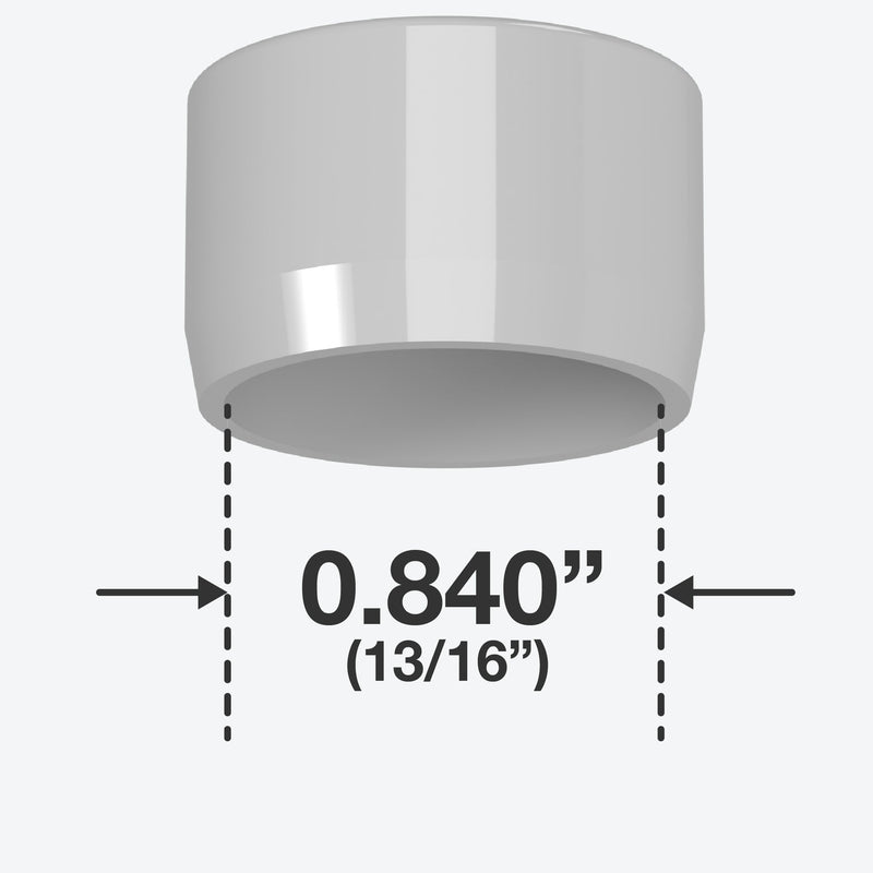 Load image into Gallery viewer, 1/2 in. External Flat Furniture Grade PVC End Cap - Gray - FORMUFIT
