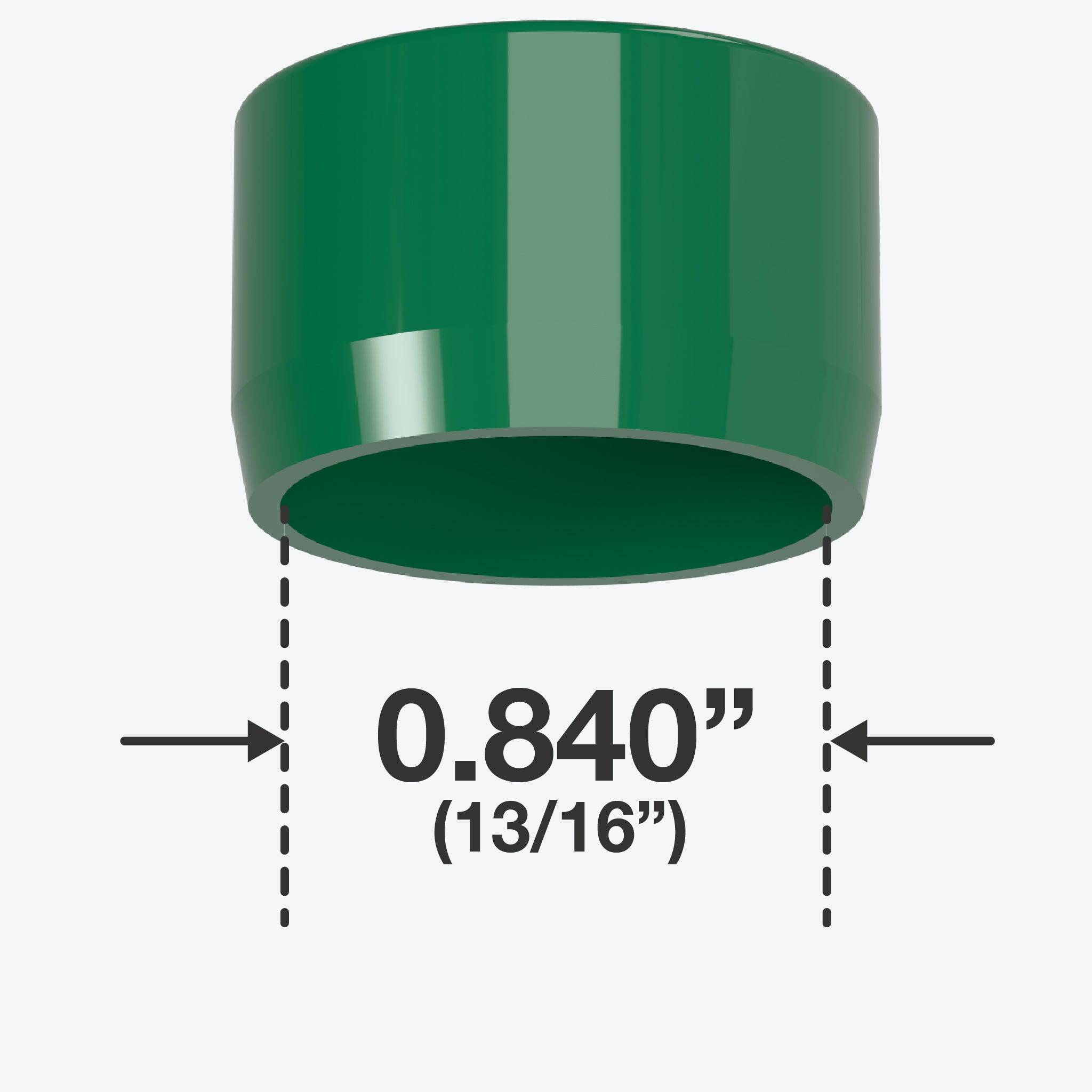 1/2 in. External Flat Furniture Grade PVC End Cap - Green - FORMUFIT