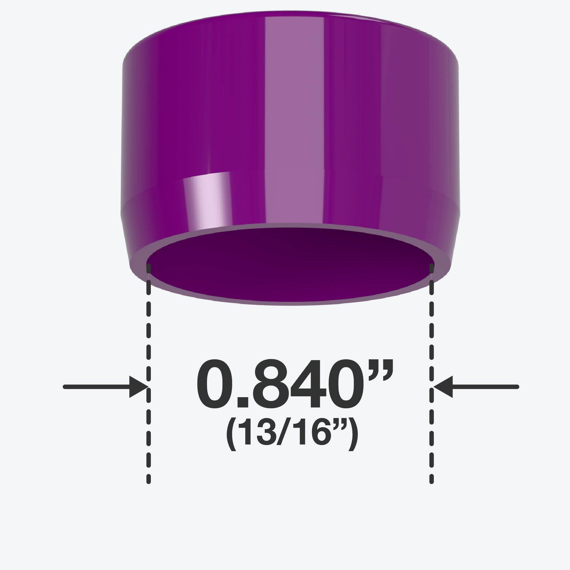 1/2 in. External Flat Furniture Grade PVC End Cap - Purple - FORMUFIT