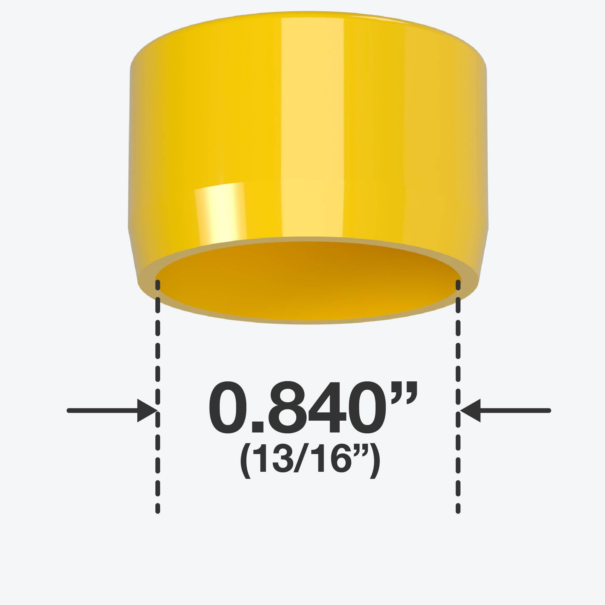 1/2 in. External Flat Furniture Grade PVC End Cap - Yellow - FORMUFIT