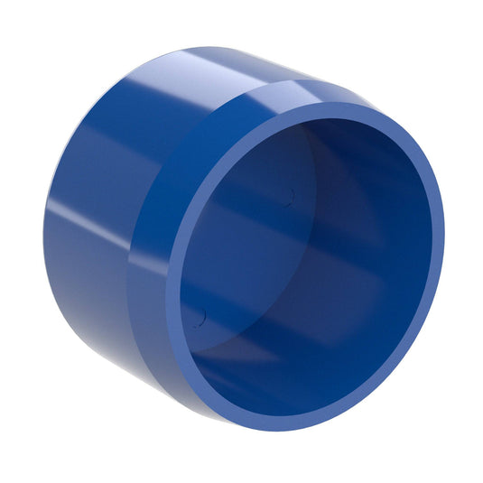 1 in. External Flat Furniture Grade PVC End Cap - Blue - FORMUFIT