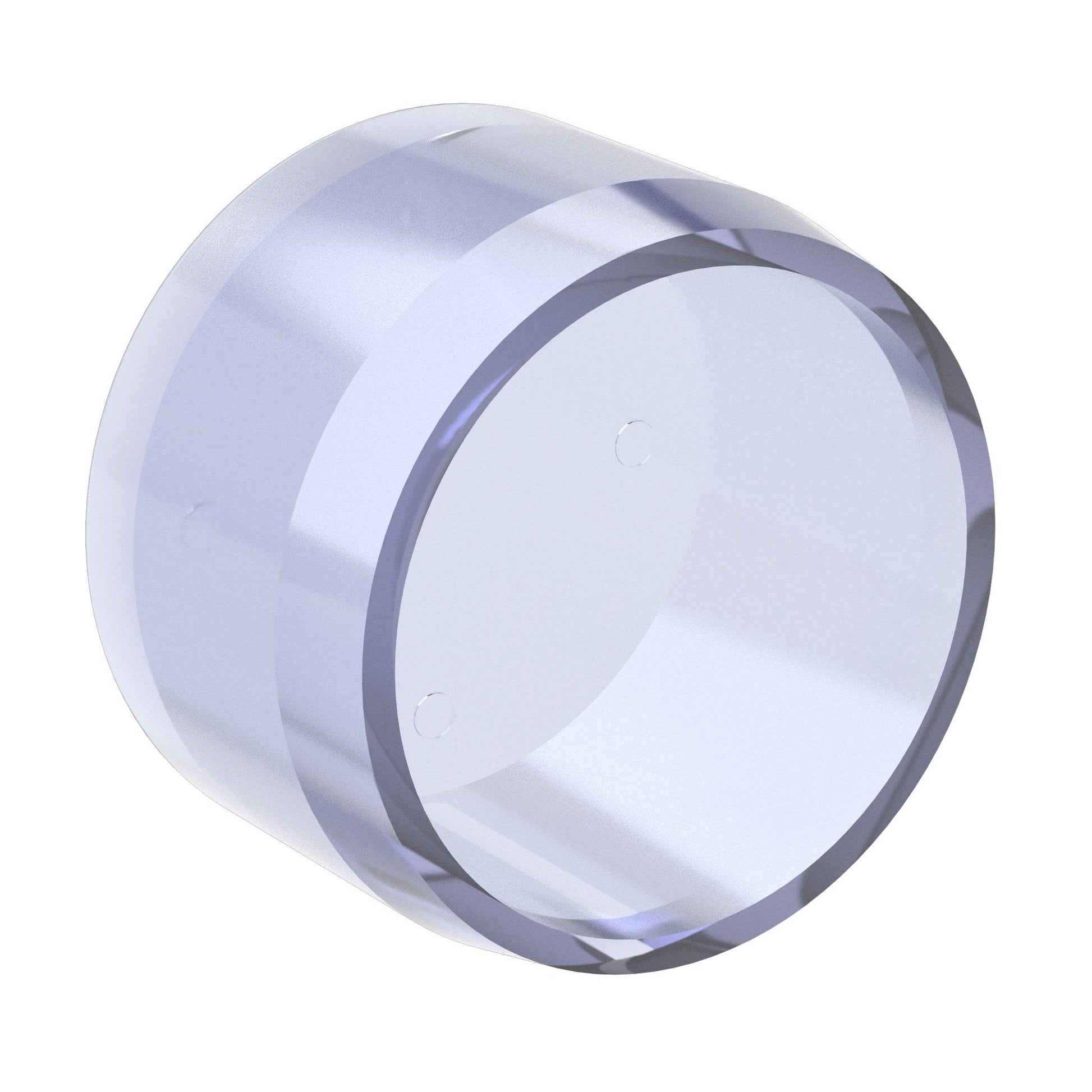 1 in. External Flat Furniture Grade PVC End Cap - Clear - FORMUFIT