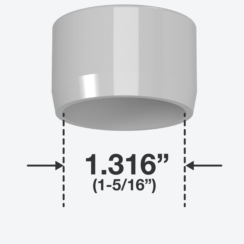 Load image into Gallery viewer, 1 in. External Flat Furniture Grade PVC End Cap - Gray - FORMUFIT

