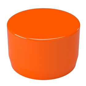 1 in. External Flat Furniture Grade PVC End Cap - Orange - FORMUFIT