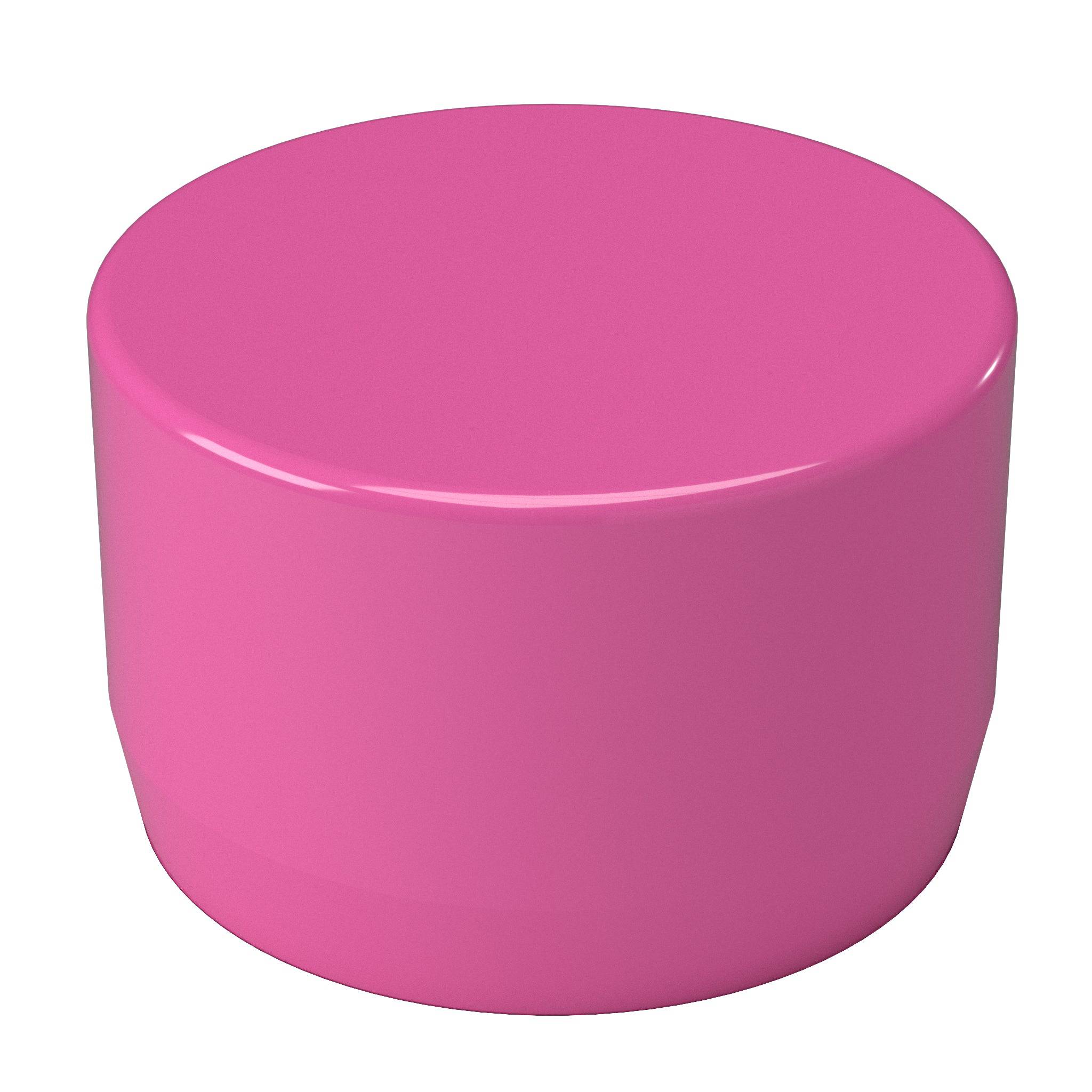 1 in. External Flat Furniture Grade PVC End Cap - Pink - FORMUFIT