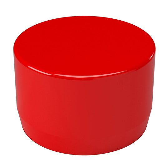 1 in. External Flat Furniture Grade PVC End Cap - Red - FORMUFIT