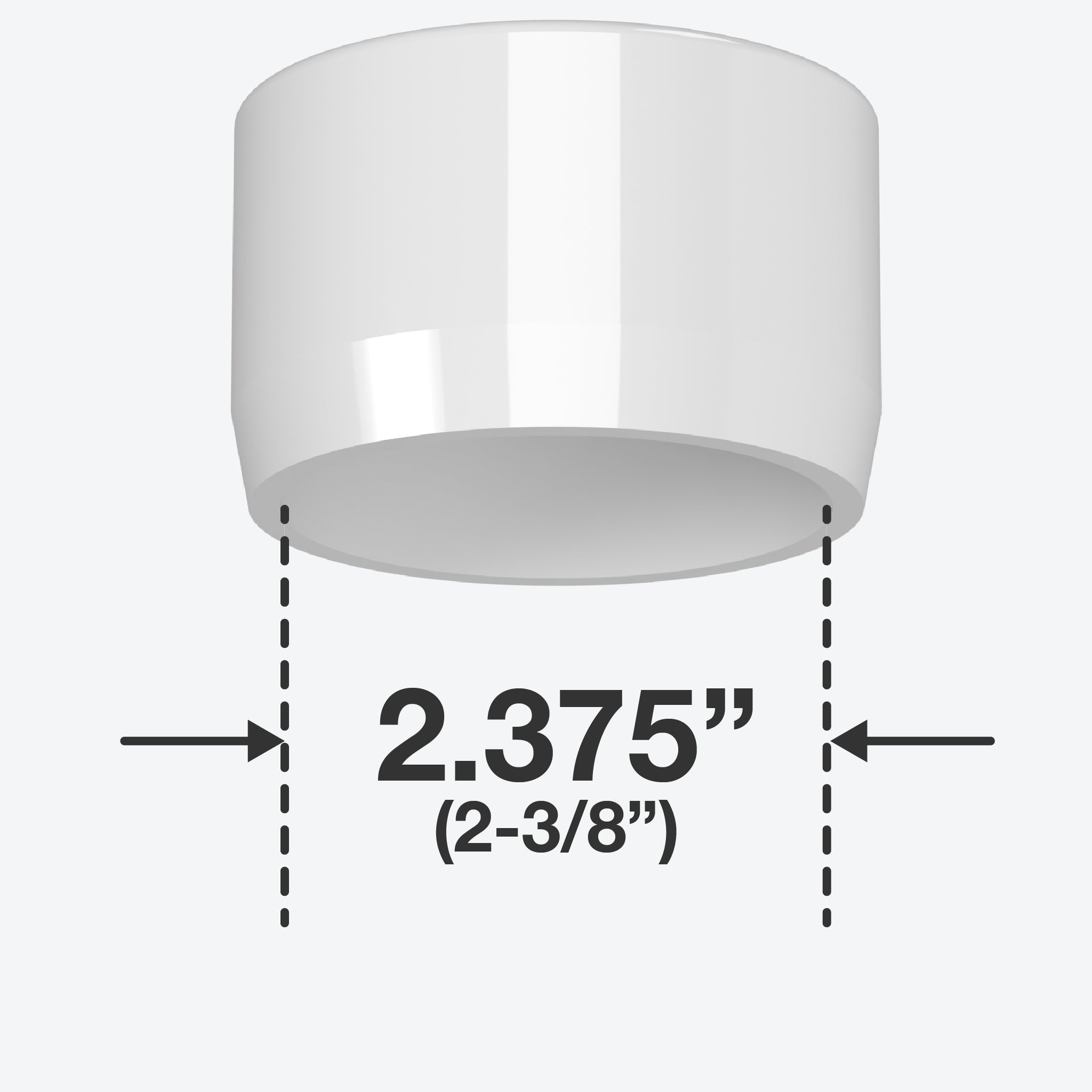 2 in. External Flat Furniture Grade PVC End Cap - White - FORMUFIT